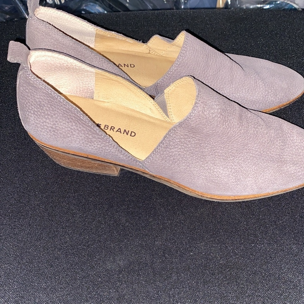 EUC Lucky Brand  MORIAH Gray PEBBLED LEATHER SLIPON LOAFER CLEAN SHOES WO SIZE 9 - Picture 4 of 13